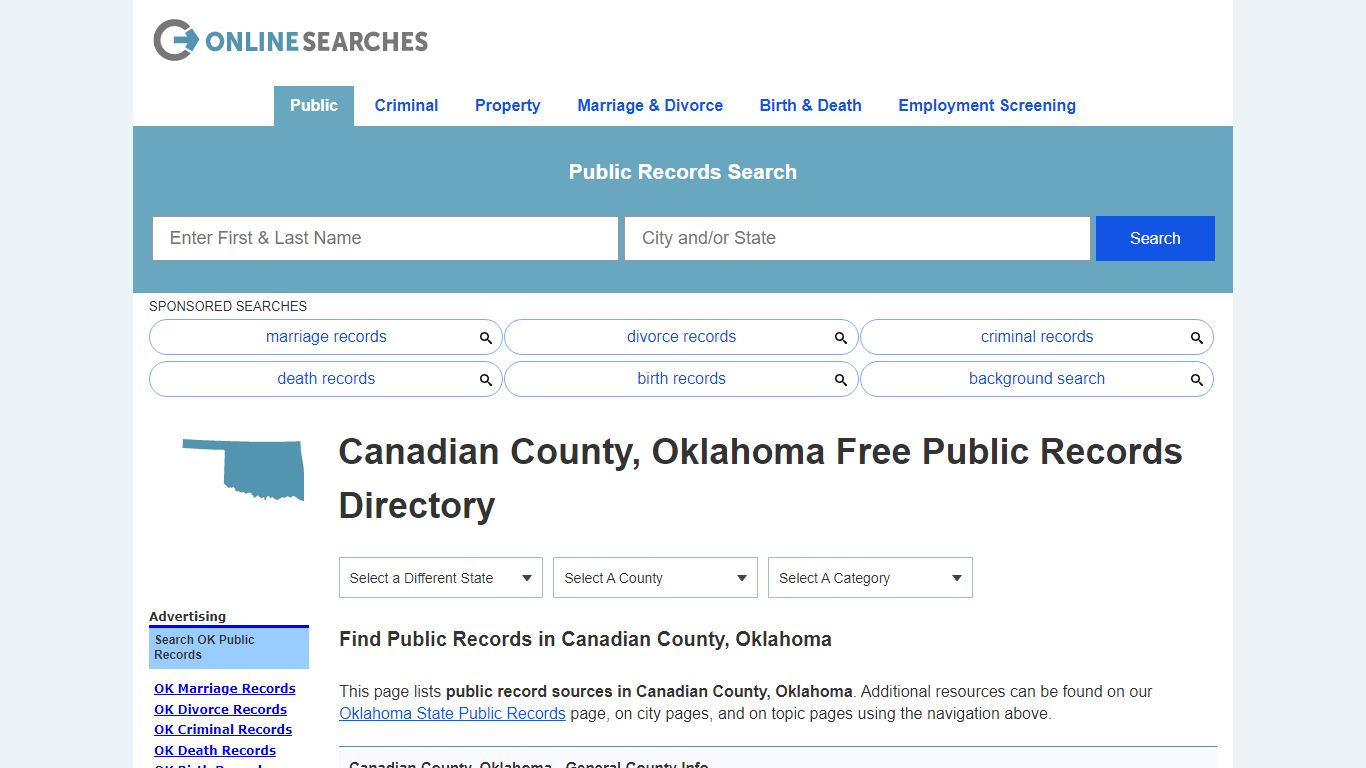 Canadian County, Oklahoma Public Records Directory