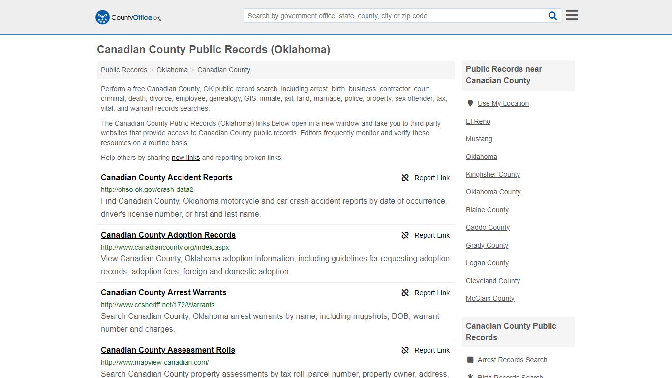 Public Records - Canadian County, OK (Business, Criminal, GIS, Property ...