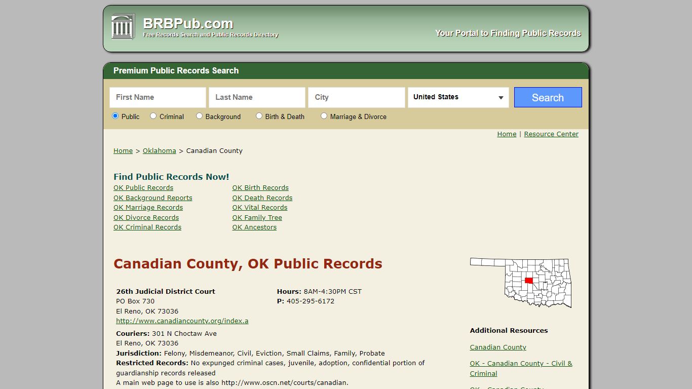 Canadian County Public Records | Search Oklahoma Government Databases